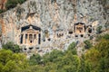 Kaunian rock tombs from Dalyan, Ortaca, Turkey Royalty Free Stock Photo