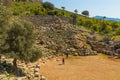 KAUNOS, DALYAN, TURKEY: View of the ruins of the Theatre in the ancient city of Kaunos.