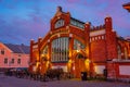 kauppahalli - Oulu Market Hall in Finland during sunset Royalty Free Stock Photo