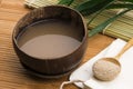 Kava drink made from the roots of the kava plant Royalty Free Stock Photo