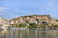Kavala, Greece - view of the fortress on Panagia hill and the ancient town wall