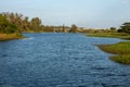 Kaveri river seen from the brindavan gardens bridge in KRS Dam, Mysore, Karnataka, India. Water from krishna raja sagara dam let Royalty Free Stock Photo