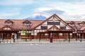 Kawaguchiko Station, a railway station on the Fujikyuko Line in Fujikawaguchiko, Yamanashi, Japan