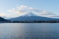 Kawaguchiko lake with Fujisan mountain in Japan