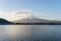 Kawaguchiko lake with Fujisan mountain in Japan