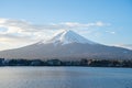 Kawagushiko lake with Fujisan mountain in Japan