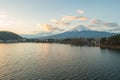 Kawaguchiko lake with Fujisan mountain in Japan