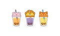 Kawai Cute Bubble Tea with Cup Animal Faces