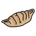 Kawaii Asian dumpling illustration. Hand drawn japanese gyoza snack clipart.