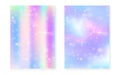 Kawaii background with rainbow princess gradient. Magic unicorn