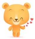 Kawaii Bear giving heart