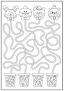 Kawaii black and white maze for kids. Preschool printable activity with cute animals drinking bubble tea with different tastes.