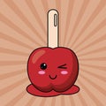 Kawaii candy apple with stick image