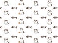 kawaii cartoon cat pattern and elements Royalty Free Stock Photo