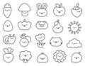 Kawaii cartoon farm characters. Coloring Page Royalty Free Stock Photo