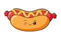 Kawaii cartoon hot dog Royalty Free Stock Photo