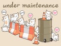 Kawaii cat characters with barriers Royalty Free Stock Photo