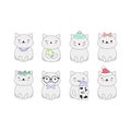 Kawaii cats set