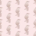 Kawaii Chalk-Browed Mockingbird Vector Repeat Pattern