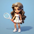 Kawaii Chic 3d Animation Of Female Tennis Girl - Mia