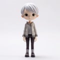 Kawaii Chic Figurine: White Haired Male Characters With Meticulous Design