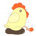 Sweet kawaii chiken design, vector illustration