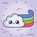 Kawaii cloud with a rainbow