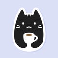 Kawaii coffee cat sticker