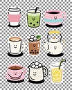 Kawaii Coffee & Tea Drinks Pack_2 Royalty Free Stock Photo