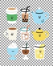 Kawaii Coffee & Tea Drinks Pack_3 Royalty Free Stock Photo