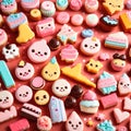 Kawaii Cookie Delights: Adorable Chocolate, Strawberry, and Vanilla Cookies for a Sweet Wallpaper Treat