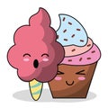 Kawaii cupcake and cotton candy image