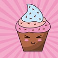 Kawaii cupcake dessert image