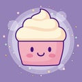 Kawaii cupcake icon