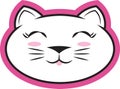 Kawaii cute cat, white pink kitty