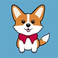 Kawaii cute corgi puppy cartoon comic vector logo Royalty Free Stock Photo