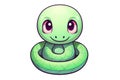 kawaii cute snakes sticker image, in the style of kawaii art