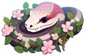 kawaii cute snakes sticker image, in the style of kawaii art