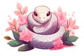 kawaii cute snakes sticker image, in the style of kawaii art