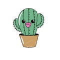 Kawaii cute tender cactus plant