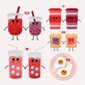 Kawaii Cute Valentine Food and Drink Character Collections