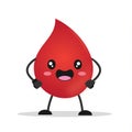 Kawaii drop blood donation. Drop blood comic character.