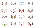 Kawaii emoji. Cute emoticons