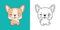 Kawaii French Bulldog Dog for Coloring Page and Illustration. Adorable Clip Art Dog. Royalty Free Stock Photo