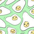 Kawaii funny eggs pattern