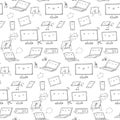 Kawaii gadgets seamless pattern