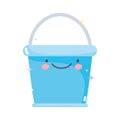 Kawaii gardening cartoon happy bucket character