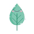 Kawaii gardening cartoon happy leaf foliage