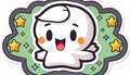 Kawaii Ghost Sticker, Made with Generative AI