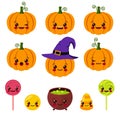 Kawaii Halloween symbols